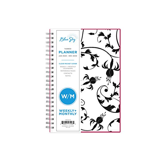 Blue Sky 2020 Weekly & Monthly Planner, Flexible Cover, Twin-Wire Binding, 5" x 8", Analeis