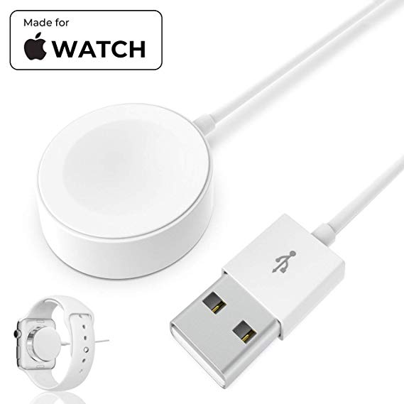MINGDI Wireless Smart Watch Charger, MFi Certified Charging Cord for Apple Watch Magnetic Wireless Charging Pad for 44mm/42mm/40mm/38mm iWatch Series 4 3 2 1