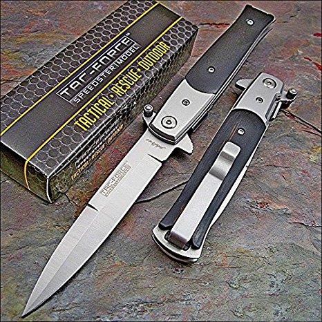 TAC Force Black Wood Tactical Pocket Knife NEW