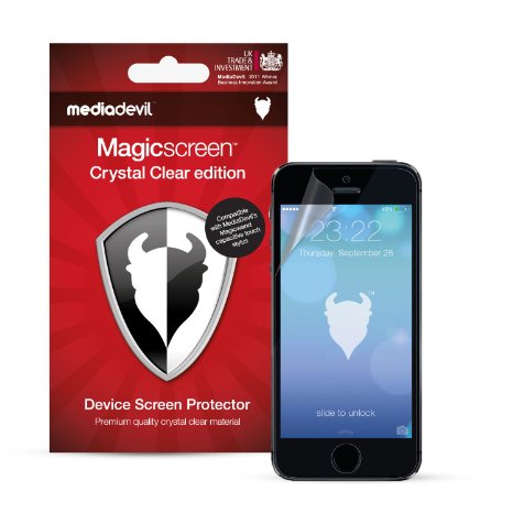 MediaDevil Apple iPhone 5  5S  5C Screen Protector Magicscreen Crystal Clear Invisible Edition - 2 x Protectors