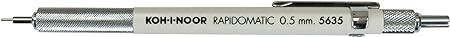 Koh-I-Noor Rapidomatic Mechanical Pencil, 5mm Lead, White, 1 Each (5635)