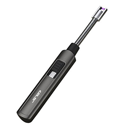 JSVER USB Rechargeable Arc Lighter with 360 Flexible Neck, Windproof & Splash Proof, Chemical Butane Free