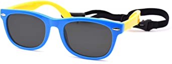 JUSLINK Flexible Polarized Baby Sunglasses for Toddler and Infant with Strap Age 0-3