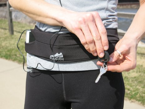 Run Baby Running Belt - Best for Exercise/ Workout - Waterproof, Machine Washable/ Dryable - Expandable, Adjustable & Reflective - Great for Biking, Hiking, Outdoor Activity And Travel - 100% Guaranteed