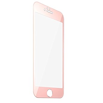 iPhone 6S Plus Screen Protector, Rose Gold Screen Protector, F-color Full Coverage Protection for Apple iPhone 6S Plus Rose Gold 2015, Durable Alloy Metal Frame and 9H Tempered Glass, Anti Glare Clear