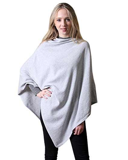 100% Organic Cotton 5-Way Knit Poncho Sweater Pullover Topper Wrap Cardigan (12 COLORS)