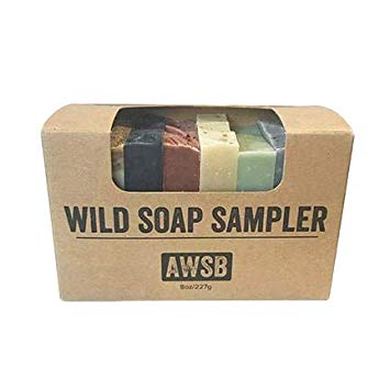 Wild Soap Sampler Gift Set with 8 Small, Natural & Organic Bar Soaps for Guests or Travel, Handmade by A Wild Soap Bar