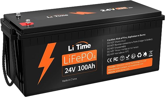 LiTime 24V 100Ah リン酸鉄リチウムイオンバッテリー LiFePO4リチウムバッテリー 内蔵100A BMS 4000 サイクル充電式バッテリー 最大負荷電力2560W ソーラーパネル オフグリッドアプリケーション マリン オーバーランド バンに最適