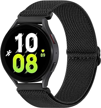 Tobfit Elastic Bands Compatible with Samsung Galaxy Watch 6/5 Band 40mm 44mm / Galaxy Watch 5 Pro 45mm Band/ Samsung Galaxy Watch 6 Classic 43mm 47mm, 20mm Stretchy Braided Nylon Straps Replacement Wristbands for Women Men