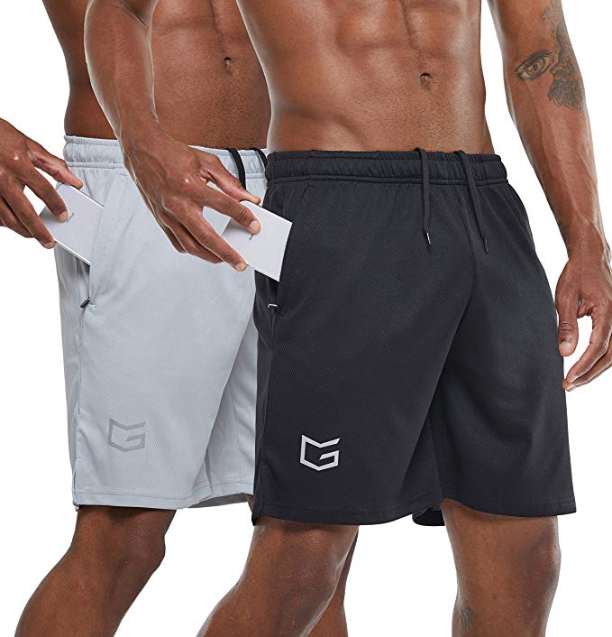 G Gradual Men's 7" Workout Running Shorts Quick Dry Lightweight Gym Shorts with Zip Pockets