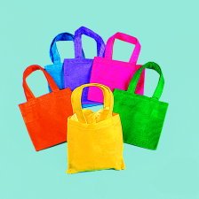 12 bright tote bags -- small