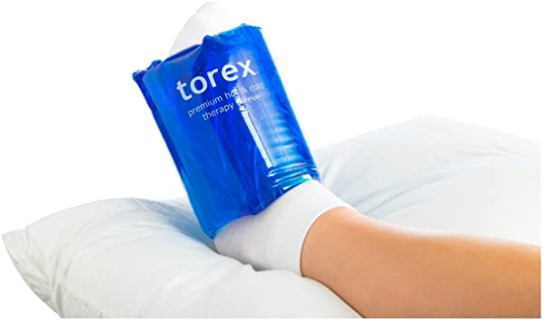 Torex Professional Hot and Cold Therapy - Roll-On Cold Therapy Sleeve (Large) - Reusable Gel Ice Pack for Calf, Knee, and Thigh - fits 15" to 21"