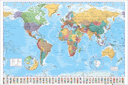 GB eye "World Map, 2015" Maxi Poster, Multi-Colour, 61 x 91.5 cm