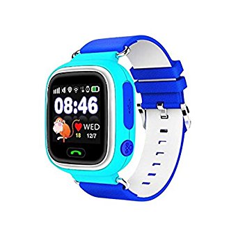 LEMFO Q90 Samrt Watch for Kids, GPS Tracker Sim Card Smartwatch Phone Anti-lost Finder with SOS Call Children Wristwatch Fitness Tracker Bracelet with Parents Control App for Android IOS (Blue)