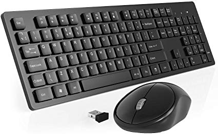 Wireless Keyboard & Mouse, TedGem Wireless Keyboard and Mouse 2.4G Mouse Keyboard Wireless Ergonomic Keyboard Mouse Set, 105 Keys for PC Desktops, Laptops, Mac OS & Windows (UK Layout)