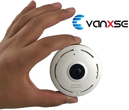 Vanxse CCTV 1.3MP 960P IP Camera, Panoramic 360 Degree Indoor Wireless WiFi Surveillance Security Network Camera with IR Night Vision/2-way Audio/Motion Detection Smart Phone view