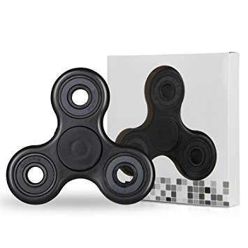Hand Spinner Fidget Toy, Comroll Tri-Spinner Fidget Toy for Fun, ADD, ADHD, Anxiety, Autism, and Killing Time, Fidget Spinner Black with Ultra Fast Bearing