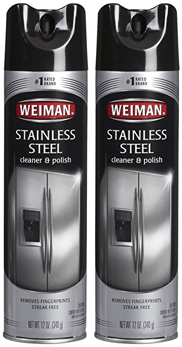 Weiman Stainless Steel Cleaner & Polish Aerosol - 12 oz - 2 pk