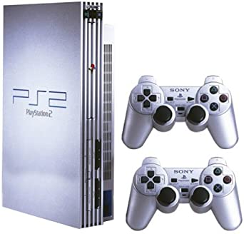 Sony Silver Playstation 2 Console with Extra Controller (PS2)