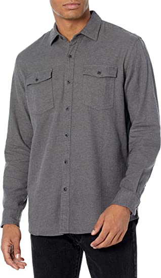 Amazon Essentials Men's Regular-Fit Long-Sleeve Two-Pocket Flannel Shirt