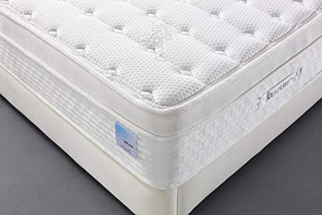 Oliver Smith - Organic Cotton - 12 Inch - Deluxe Sleep - Plush Euro Pillow Top - Cool Memory Foam & Pocket Spring Mattress - Green Foam Certified - Twin