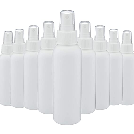 【Made in USA】 White 100ml(3.4oz) Refillable Sprayer Bottles Fine Mist Spray Bottle Container for Essential Oils, Travel, Perfumes, 12 Pcs