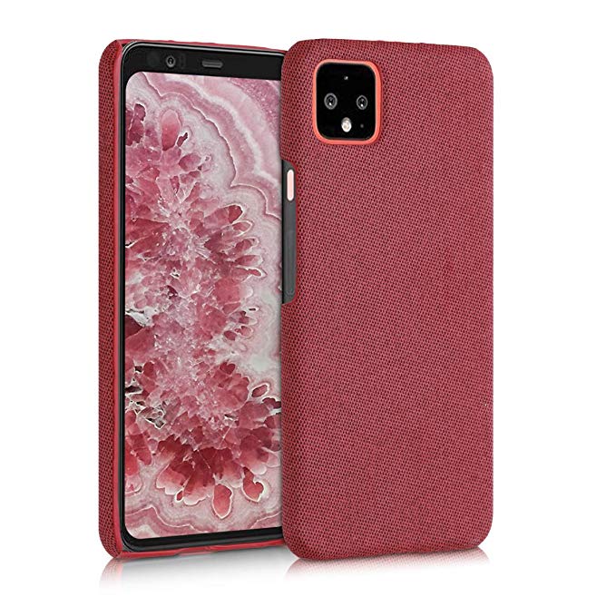 kwmobile Case for Google Pixel 4 XL - Protective Shockproof Back Cover in Canvas - Coral