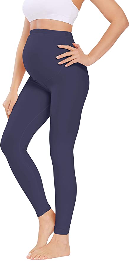 Foucome Women's Maternity Active Workout Yoga Leggings Under Belly Pregnancy Tights Pants