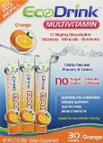 EcoDrink Complete Multivitamin and Minerals Drink Mix - Orange - 30 Refill Pack No Bottle