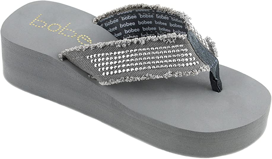 Bobee Women's Fashion Platform Wedge Thong Flip Flops Sandals