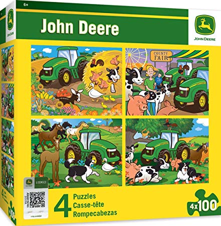 MasterPieces  John Deere 4-Pack Multipack 100 Piece Puzzles