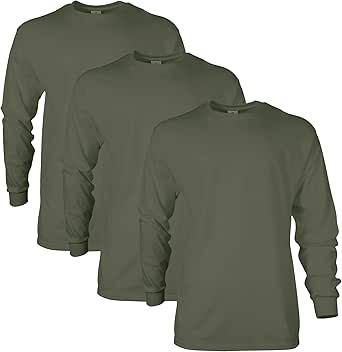 Gildan Unisex-Adult Ultra Cotton Long Sleeve T-Shirt, Style G2400, Multipack