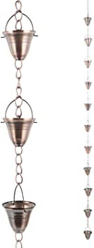 TZSSP Ring Rain Chains Decorative Rain Chain Bell, 8-1/2 Length, Bell Style