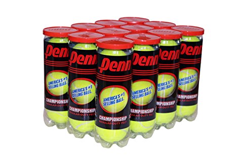 Penn Championship Regular Duty Tennis Balls, 12 Can Case, 36 Balls