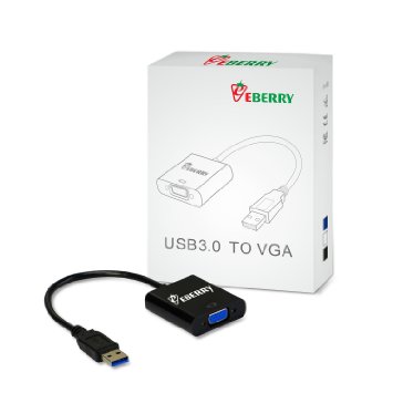 eBerry USB 30 to VGA Multi Monitor External Video Card Adapter for Windows 7810 Multiple Monitors Black