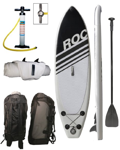 Roc Inflatable Paddle Boards 10 6 Thick W Paddle Backpack and Removable Fins