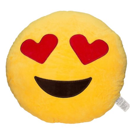 EvZ 32cm Emoji Smiley Emoticon Yellow Round Cushion Pillow Stuffed Plush Soft Toy