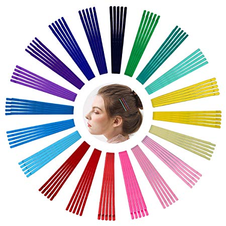 Bobby Pins - 100 Pcs Colorful Hair Barrettes Metallic Hair Clip Multi Colored Hair Accessories For Women