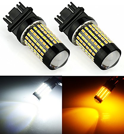 JDM ASTAR Extremely Bright 120-EX Chipsets White/Yellow 3157 3155 3457 4157 Switchback LED Bulbs with Projector For Turn Signal Lights( Only work for standard socket , not for ck socket)
