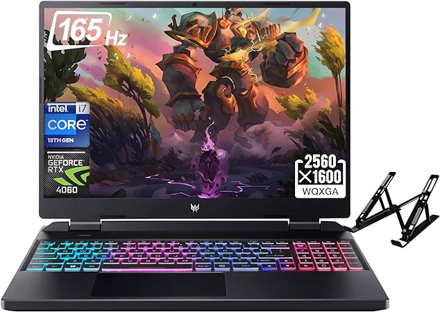 Acer Predator Helios Gaming Laptop 2023 Newest, 16" 165Hz WQXGA Display, Intel Core i7-13700HX, NVIDIA GeForce RTX 4060 GPU, 64GB DDR5, 2TB SSD, Backlit Keyboard, Windows 11 Home, with Laptop Stand