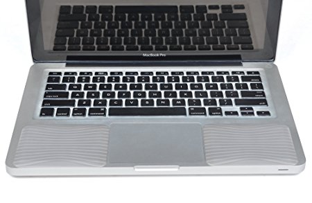 Cosmos Silicone Palm Wrist Rest Pads Set for Apple Macbook Pro/Air Laptop Computer (Silver)