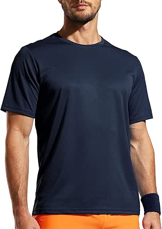 MIER Men's Quick Dry Workout Shirts Moisture Wicking Running Athletic Performance T-Shirts Recycled Polyester Top Tee