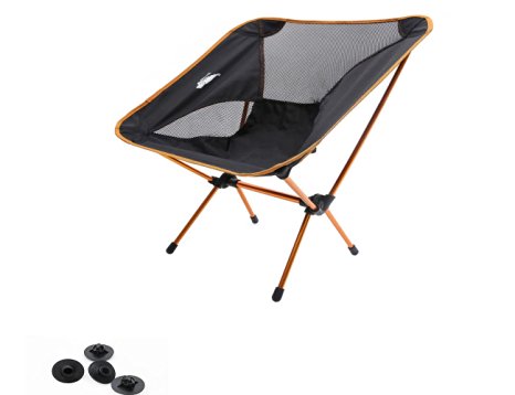 Luxetempo Heavy Duty Folding Camping Chair with Replacement Foot Caps-Unltralight Aluminum for Backapcking Travle Fishing Outdoor Party
