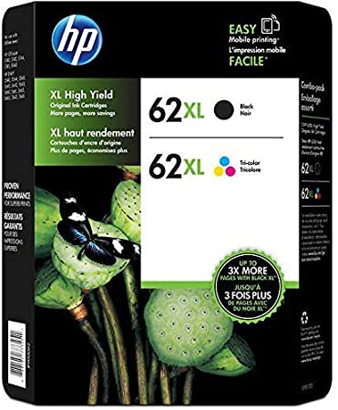 HP 62xl Black And Tri-Color Ink Cartridges