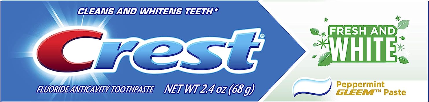 Crest Fresh & White Toothpaste, Peppermint Gleem Paste, 2.4 oz