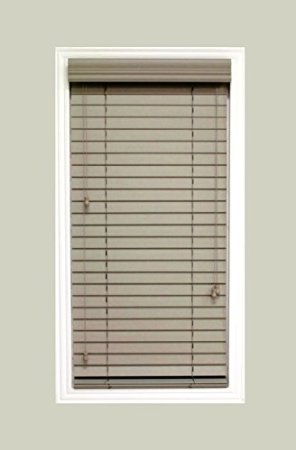 Custom-Made, Faux Wood Horizontal Gray Window Blinds, 3 Gray Shade Options, 2 Inch Slats, Inside Mount