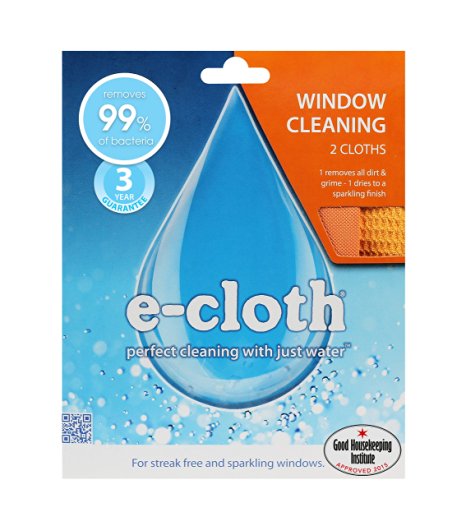 E-cloth Window Cleaning Pack, Window Cloth/Glass and Polishing Cloth