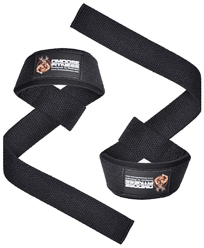 DMoose Fitness Lifting Straps (Pair) – Premium Quality, Adjustment loop, Neoprene Padding, Reinforced Stitching, Non-Slip Support - Secure your Grip by Maximizing Weightlifting, Powerlifting, Strength