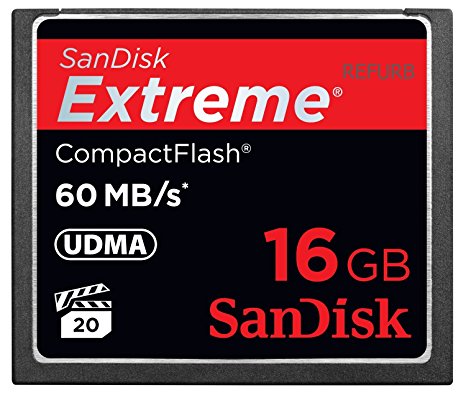 SanDisk Extreme 16GB CompactFlash CF Memory Card 60MB/s SDCFX-016G-X46 (Certified Refurbished)