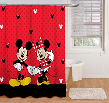 Disney Mickey and Minnie 70" x 72"  Fabric Shower Curtain
